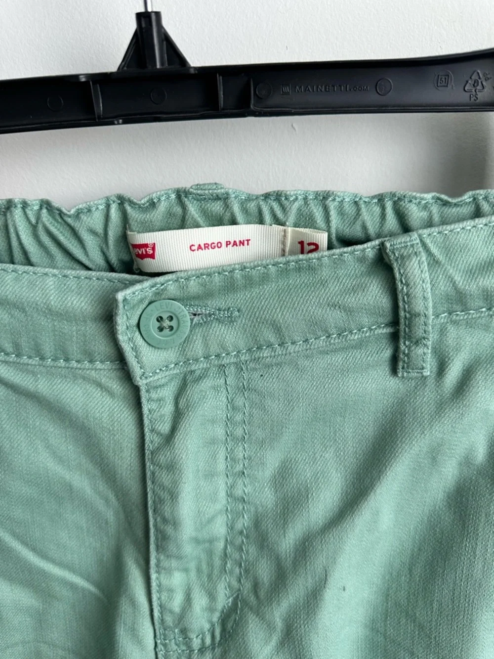 Levi’s Mint Green Cargo Pants Trendy Cotton Everyday Playwear Unisex Size 12R - Picture 6 of 13